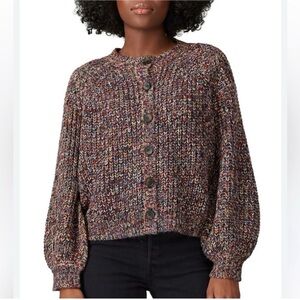 THE GREAT. The Sophomore Raglan Balloon Sleeve Chunky Knit Cardigan